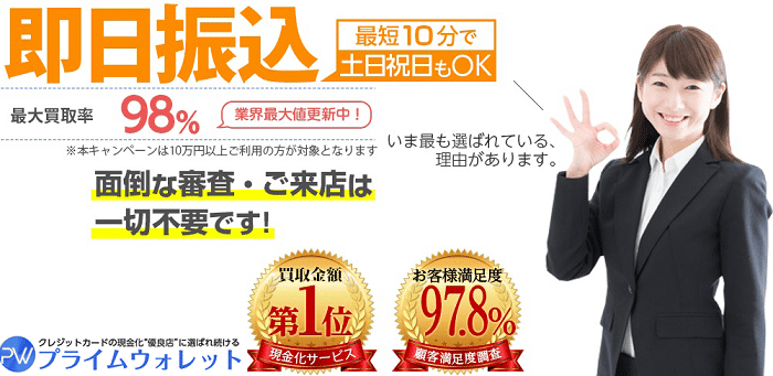 プライムウォレット 換金率